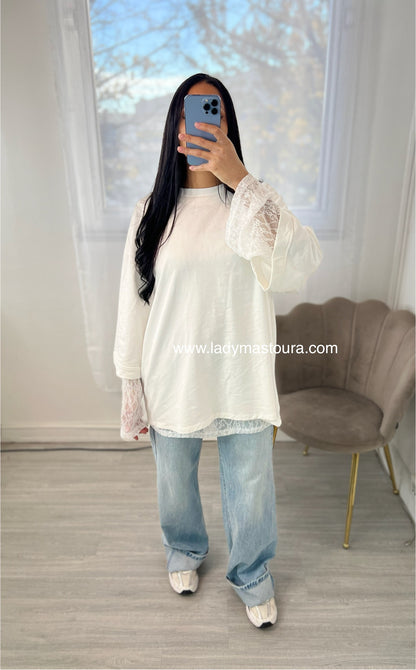 Haut dentelle oversize - Plusieurs coloris