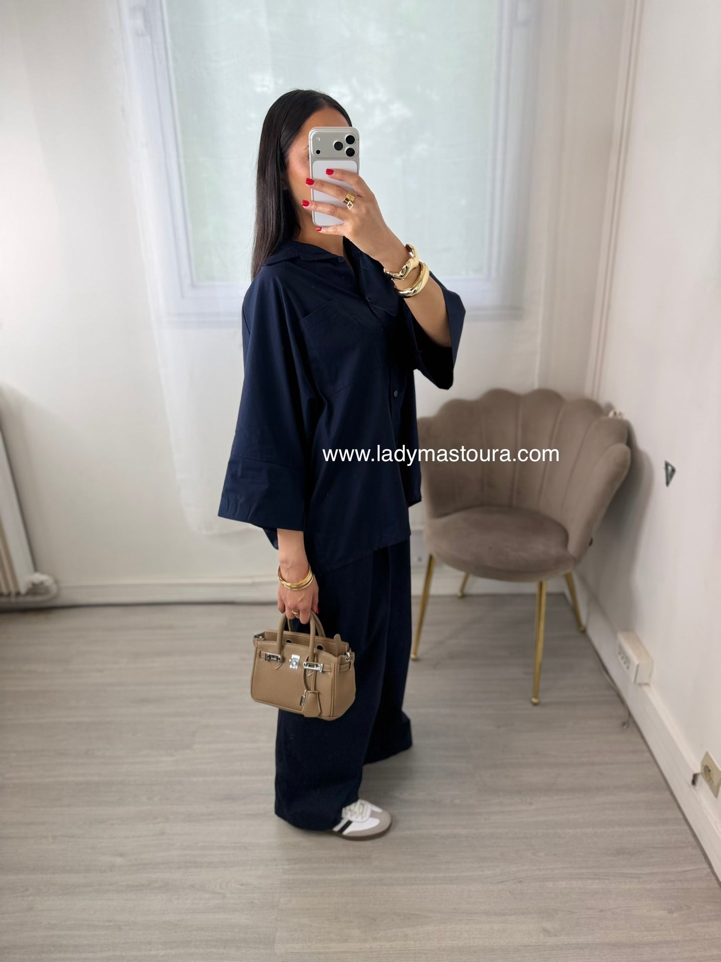 Ensemble en popeline - Bleu Marine