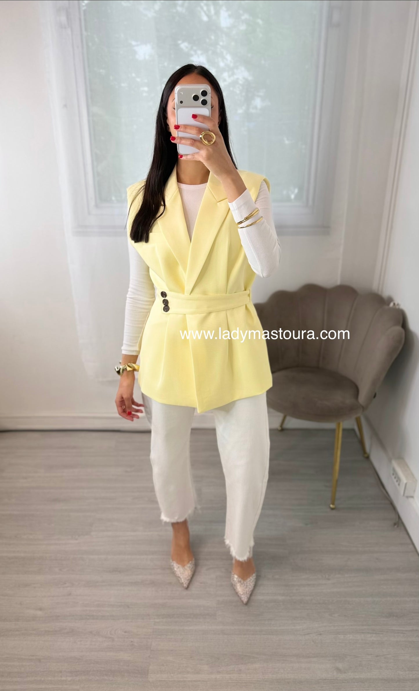 Blazer sans manches - Jaune