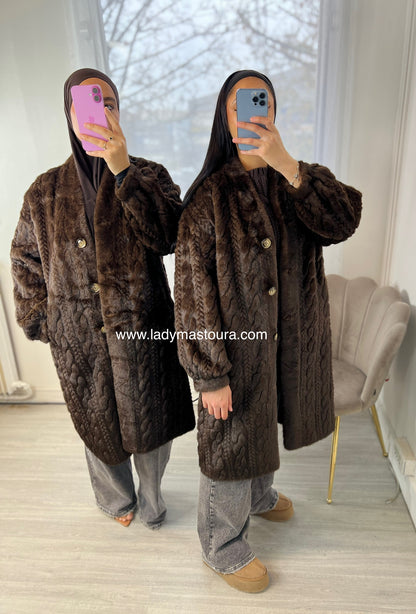 Manteau longue fourrure - qualité premium