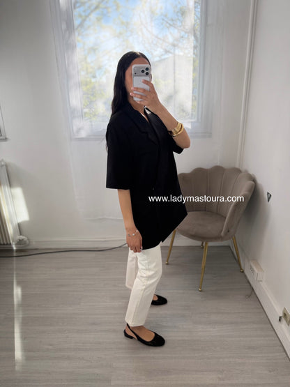Blazer manches courtes - Noir