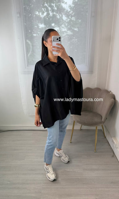 Chemise en popeline - Noire