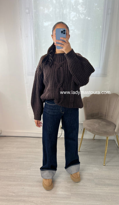 Pull en maille tressé - Plusieurs coloris