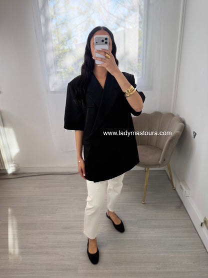 Blazer manches courtes - Noir