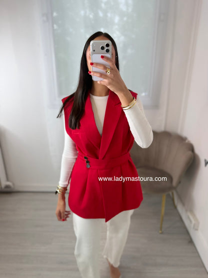 Blazer sans manches - Rouge