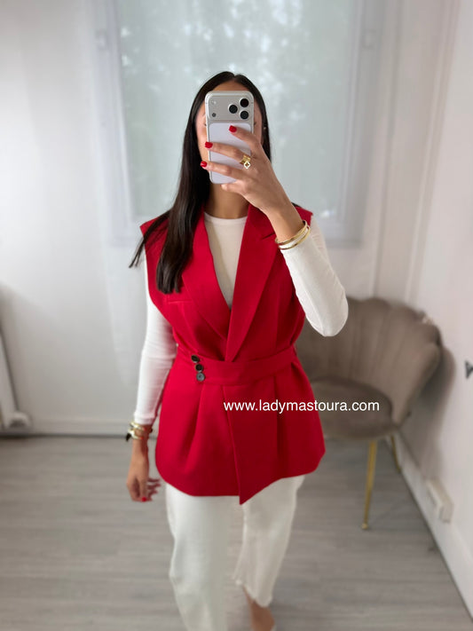 Blazer sans manches - Rouge