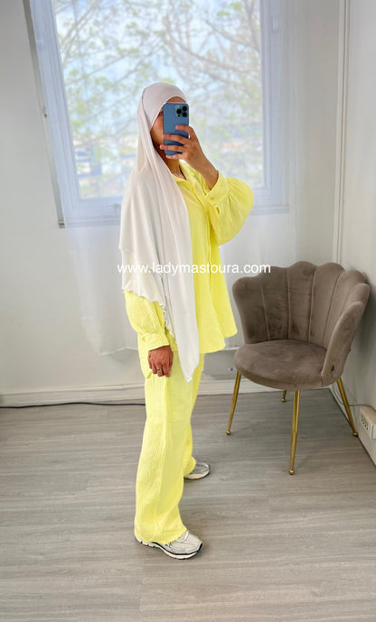Ensemble Gaz de Coton - Jaune