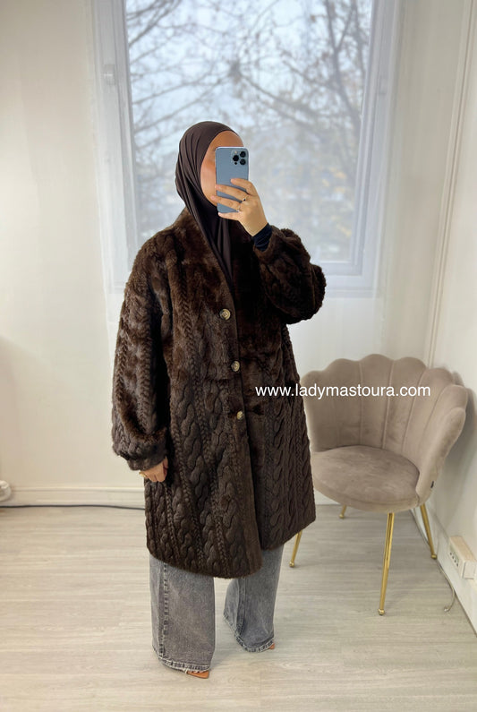 Manteau longue fourrure - qualité premium