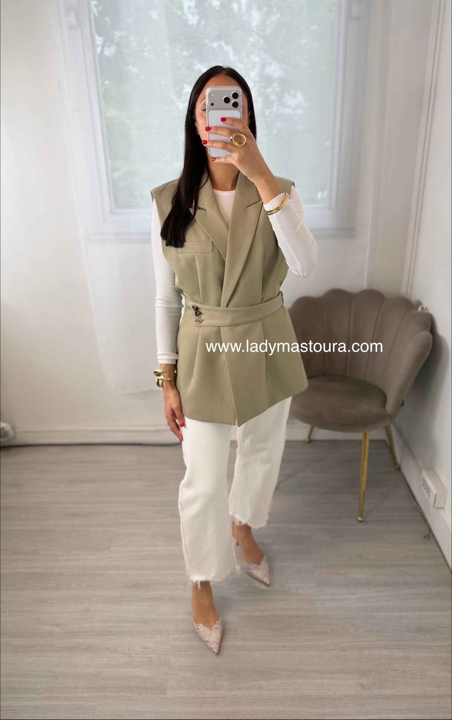 Blazer sans manches - Tilleul