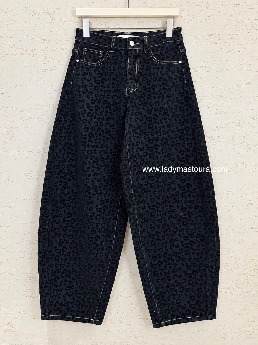 Jeans Barrel Léo - Bleu Marine