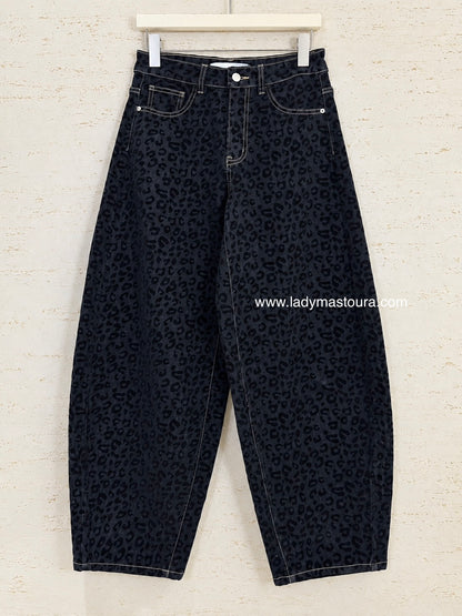 Jeans Barrel Léo - Bleu Marine