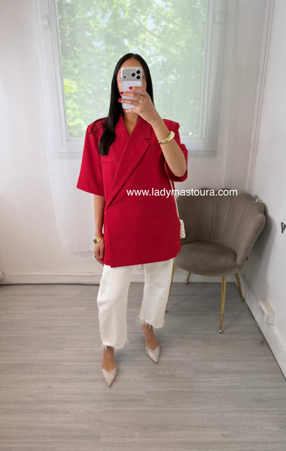 Blazer manches courtes - Rouge