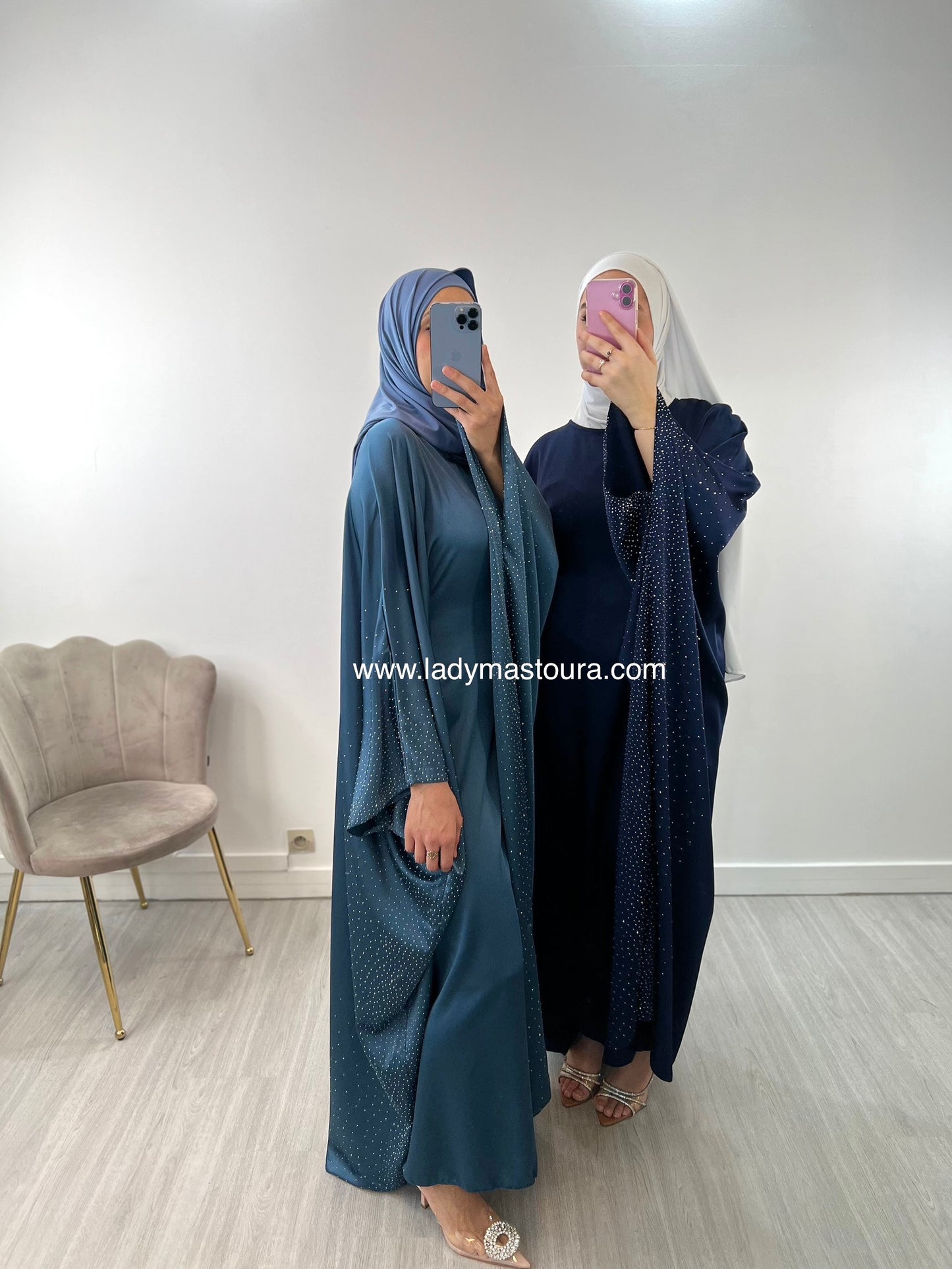 Abaya Farasha Rhadia - Bleu canard