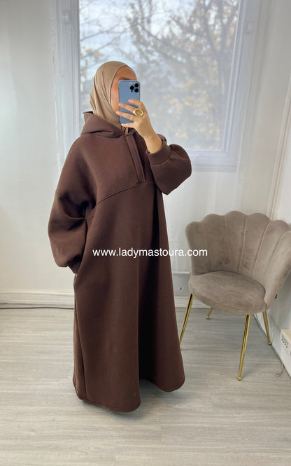 Robe Sweat intérieur molletonné - Chocolat