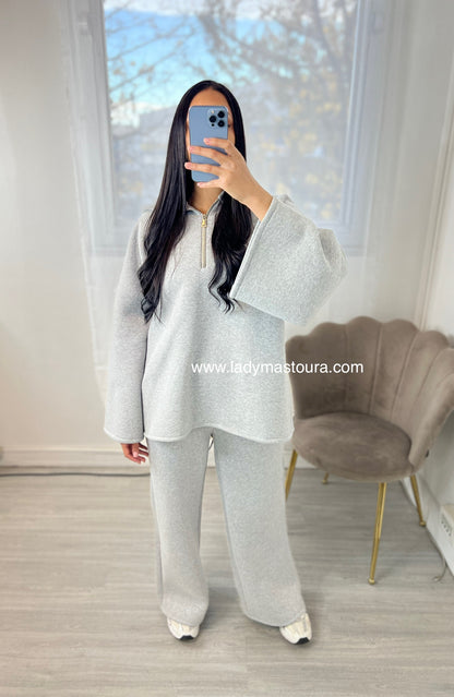 Ensemble Sweat intérieur molletonné - Gris