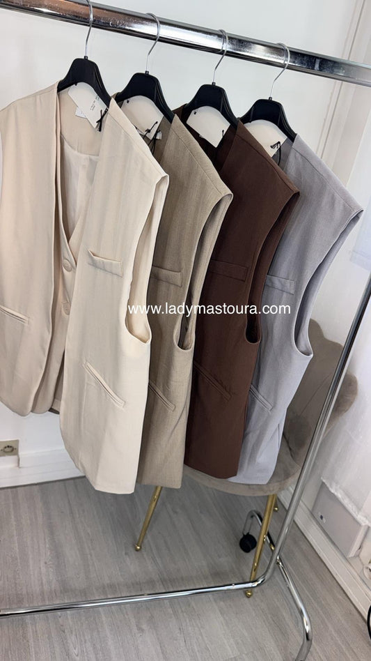 Blazer sans manche  - plusieurs coloris