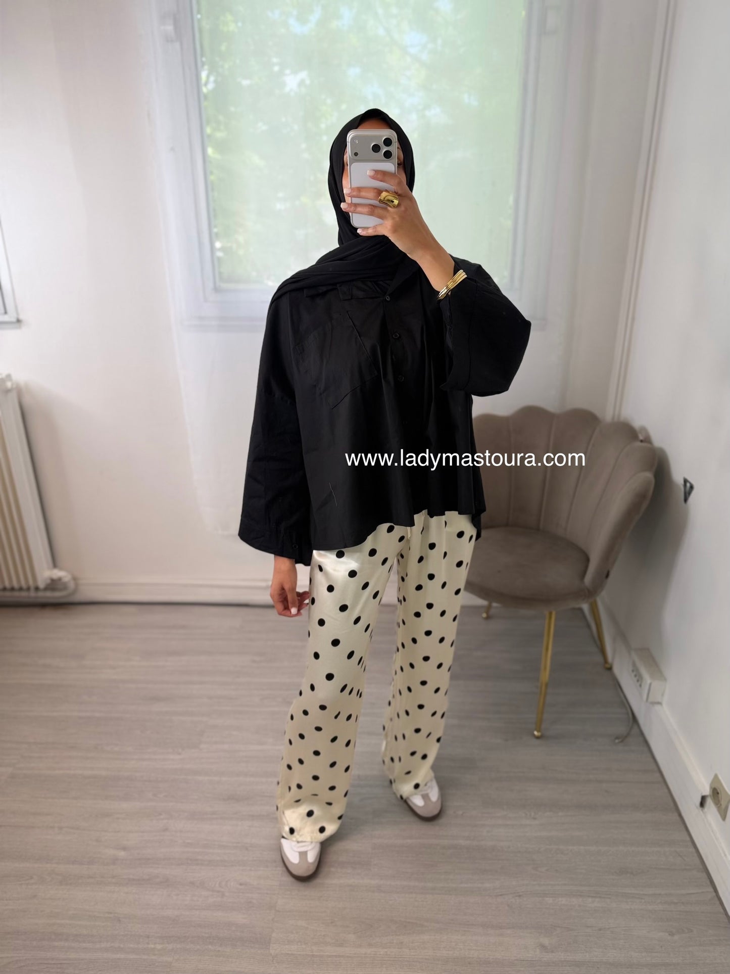 Pantalon à pois - Blanc