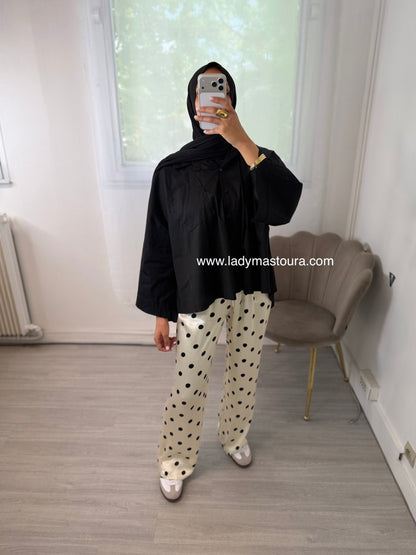 Pantalon à pois - Blanc