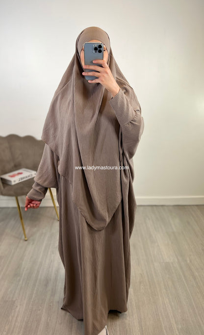 Ensemble Khimar + Abaya en jazz - (Plusieurs coloris)