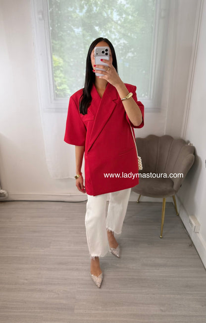 Blazer manches courtes - Rouge