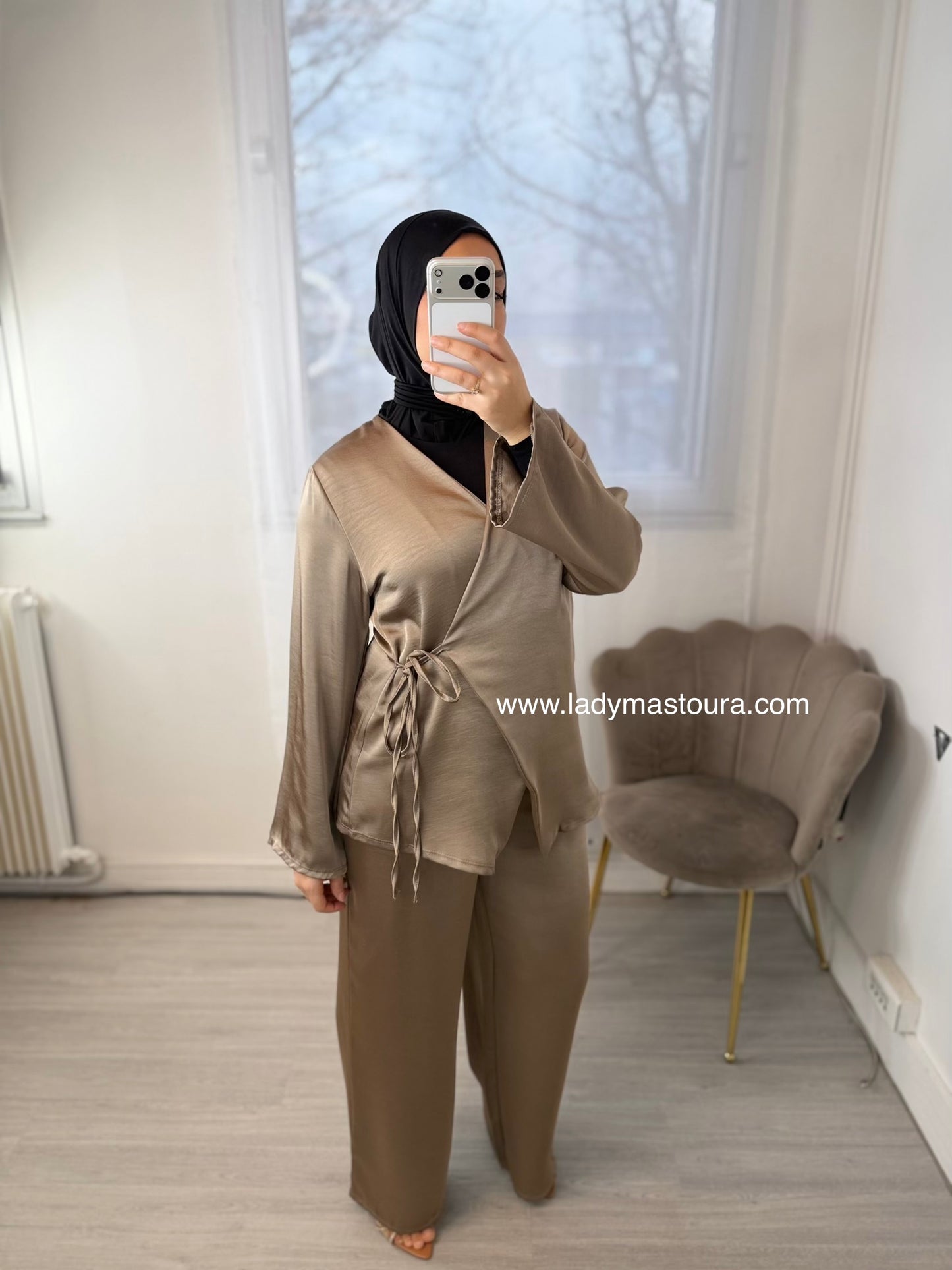 Ensemble Satiné - Taupe