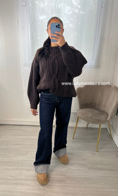 Pull en maille tressé - Plusieurs coloris