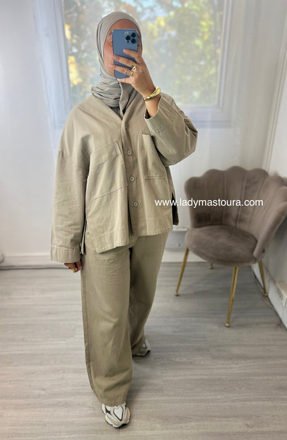 Ensemble Mariam - Kaki (100% Coton)