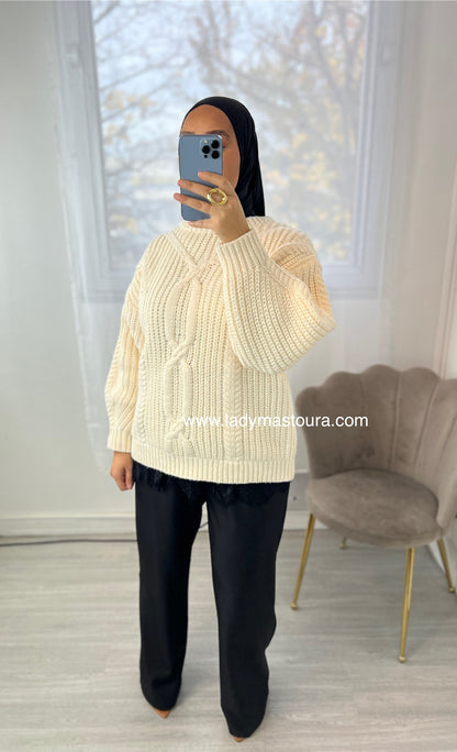 Pull en maille tressé - Plusieurs coloris