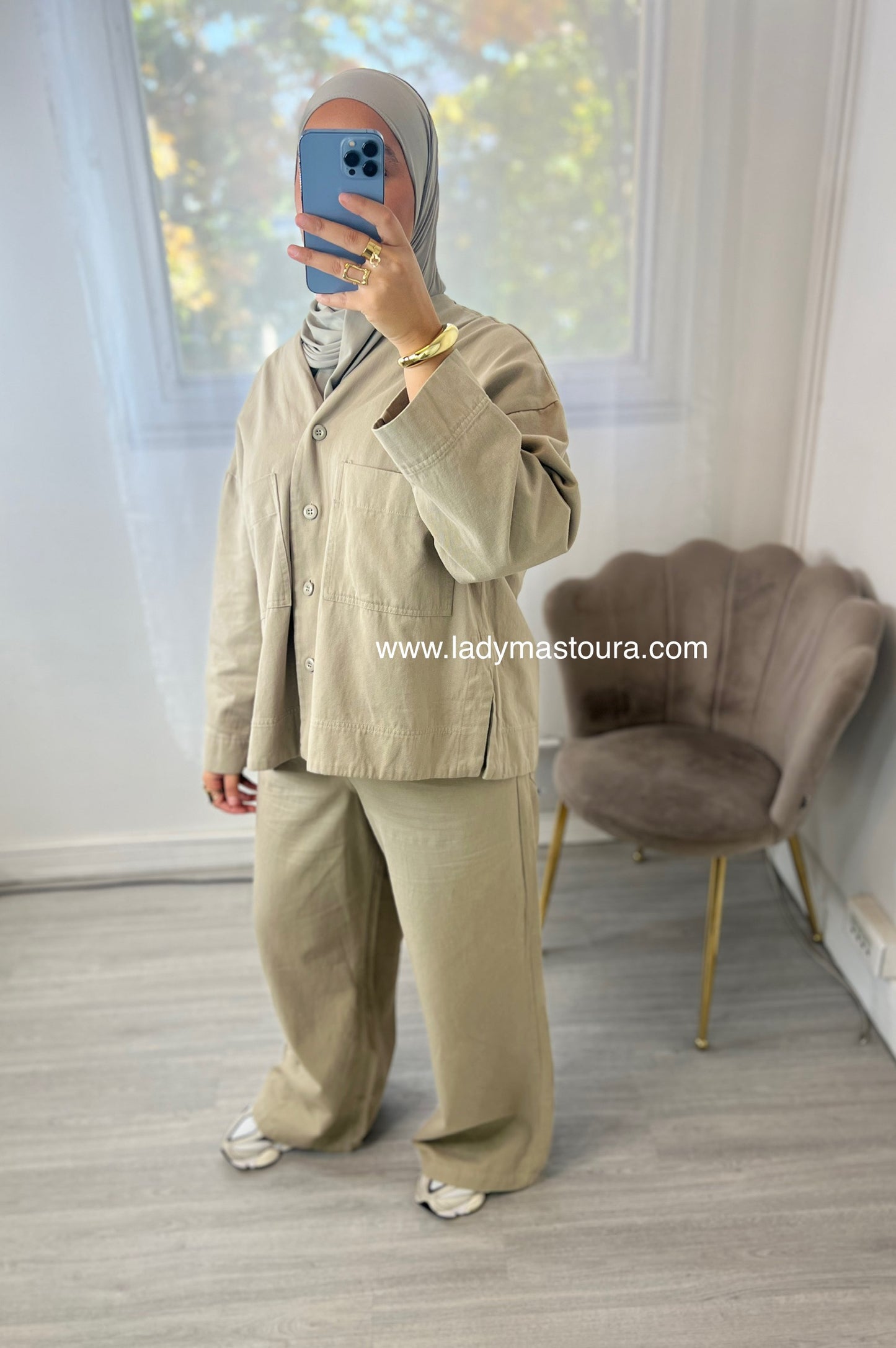 Ensemble Mariam - Kaki (100% Coton)