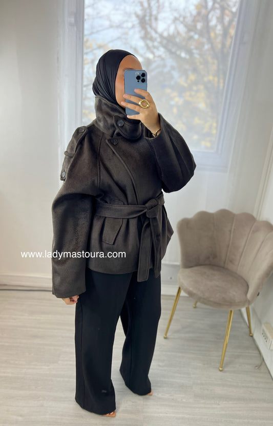 Manteau Sonia Laine - Chocolat