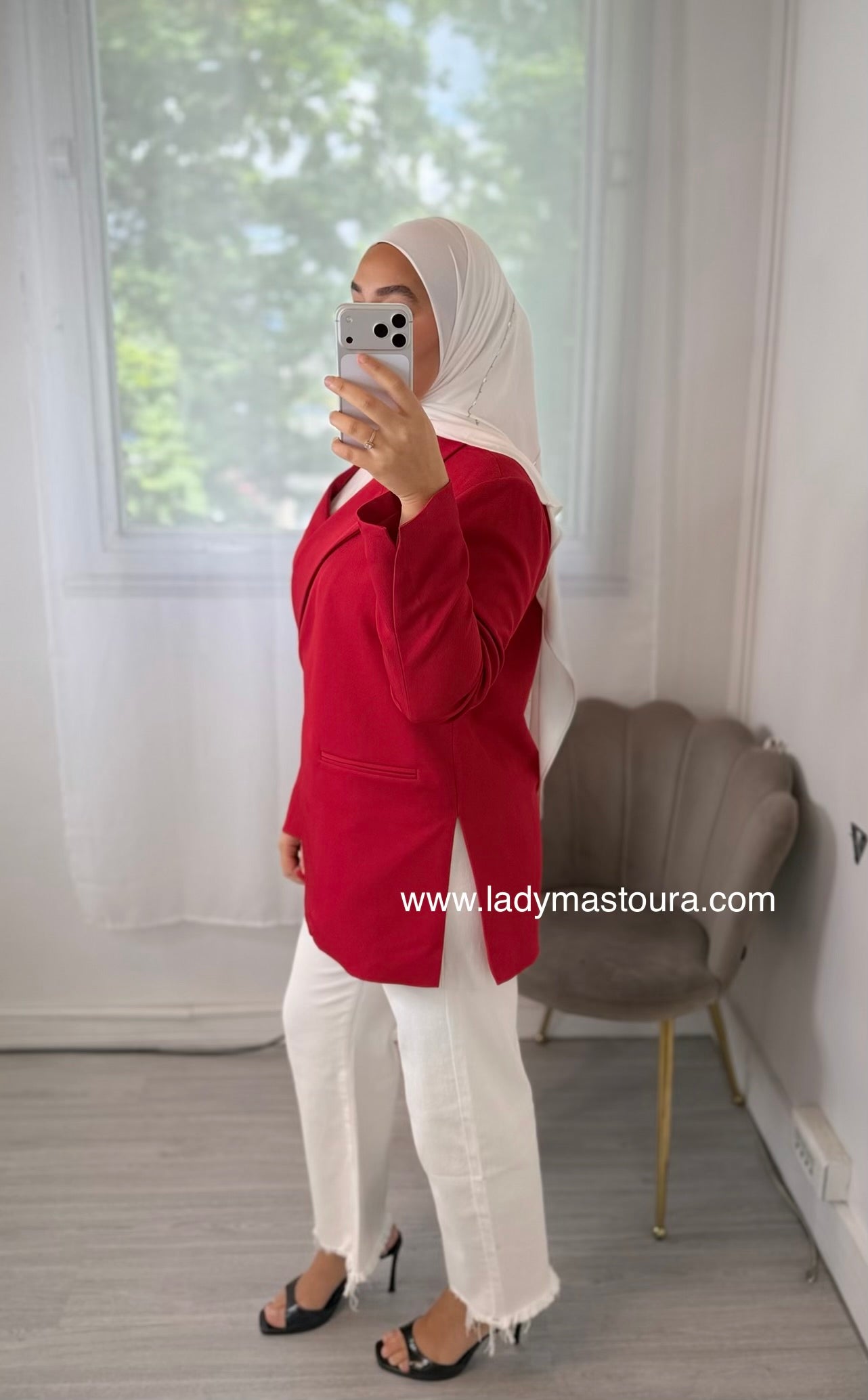 Blazer asymétrique - Rouge