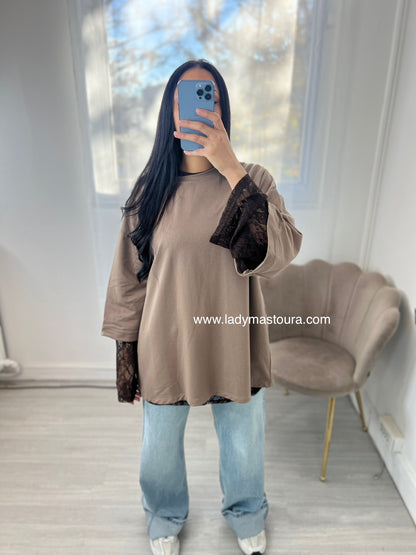 Haut dentelle oversize - Plusieurs coloris