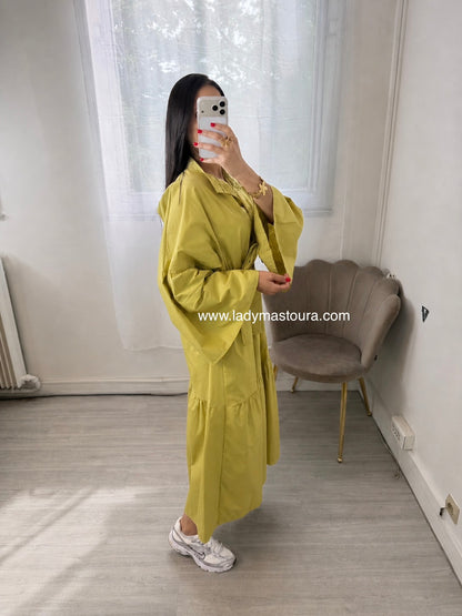Robe en popeline - Vert Pomme