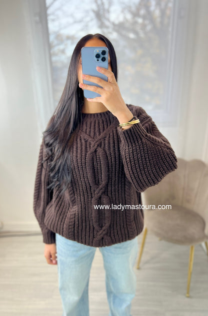 Pull en maille tressé - Plusieurs coloris