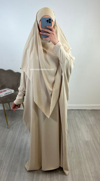 Ensemble Khimar + Abaya en jazz - (Plusieurs coloris)