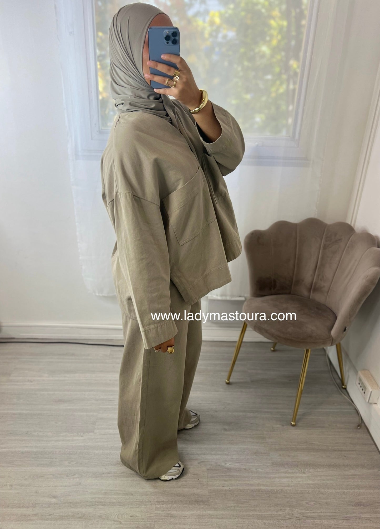 Ensemble Mariam - Kaki (100% Coton)