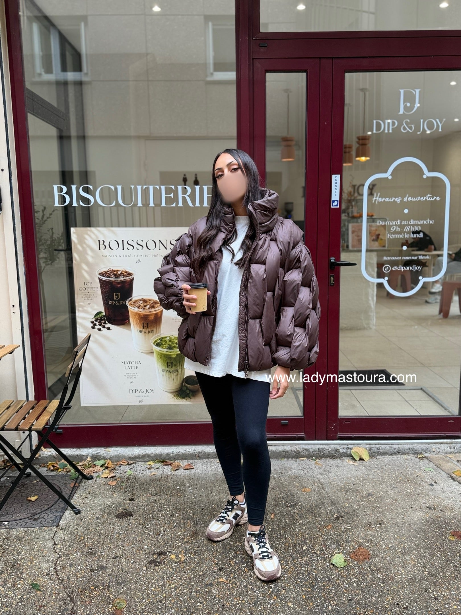 Doudoune tressée - choco