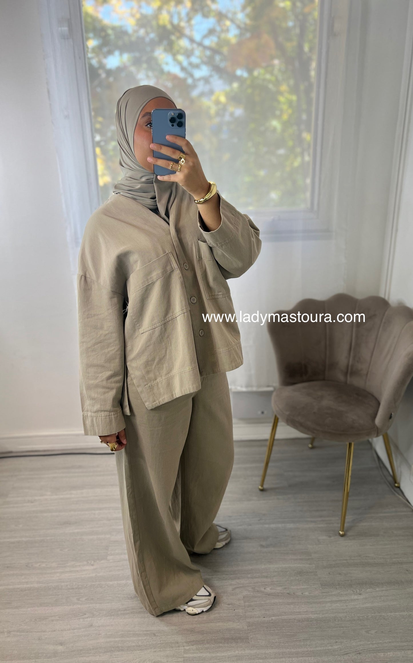 Ensemble Mariam - Kaki (100% Coton)