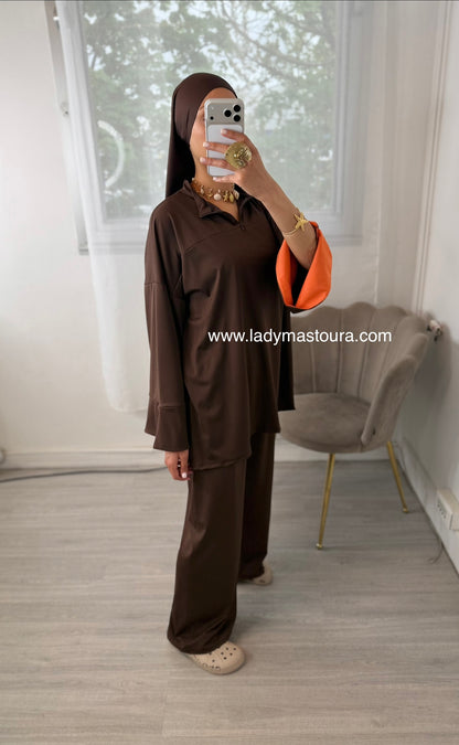 Burkini Bicolore - Chocolat et Orange