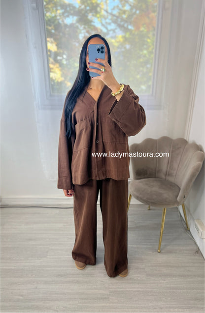 Ensemble Mariam - Chocolat (100% Coton)