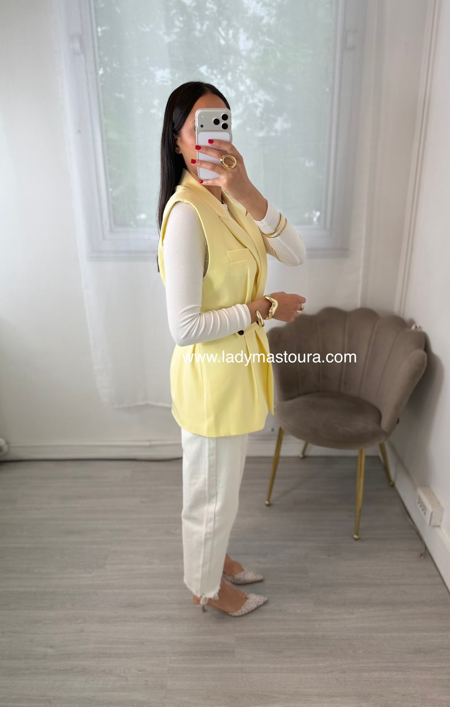 Blazer sans manches - Jaune
