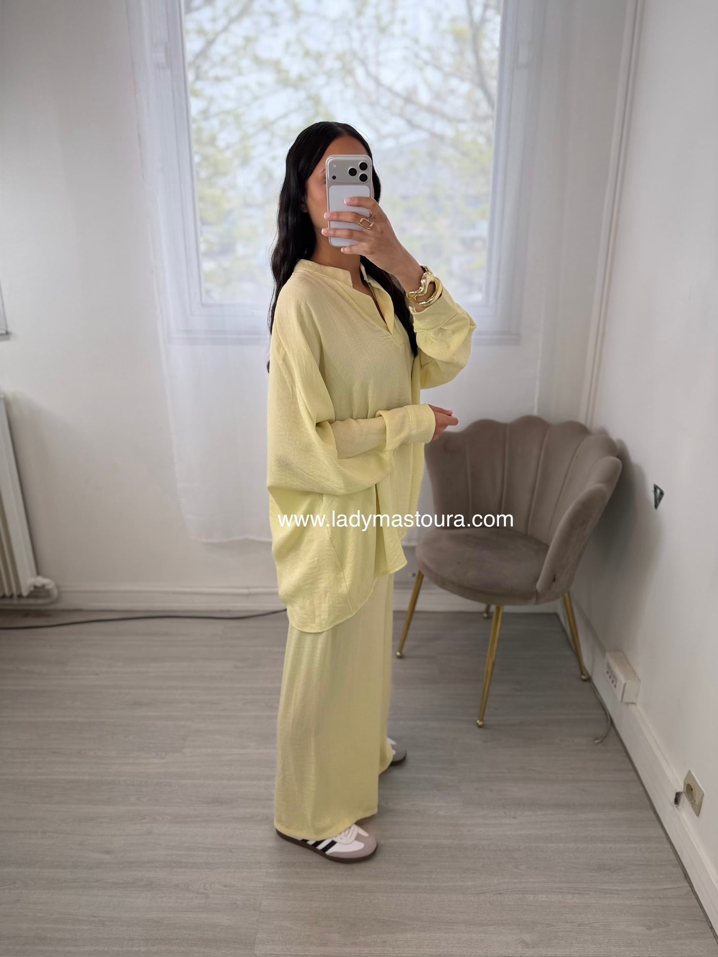 Ensemble Jamila - Jaune (Effet Lin)