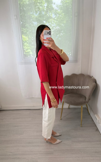 Blazer manches courtes - Rouge