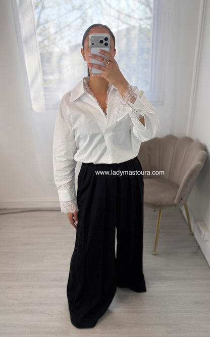Chemisier dentelle - Blanc