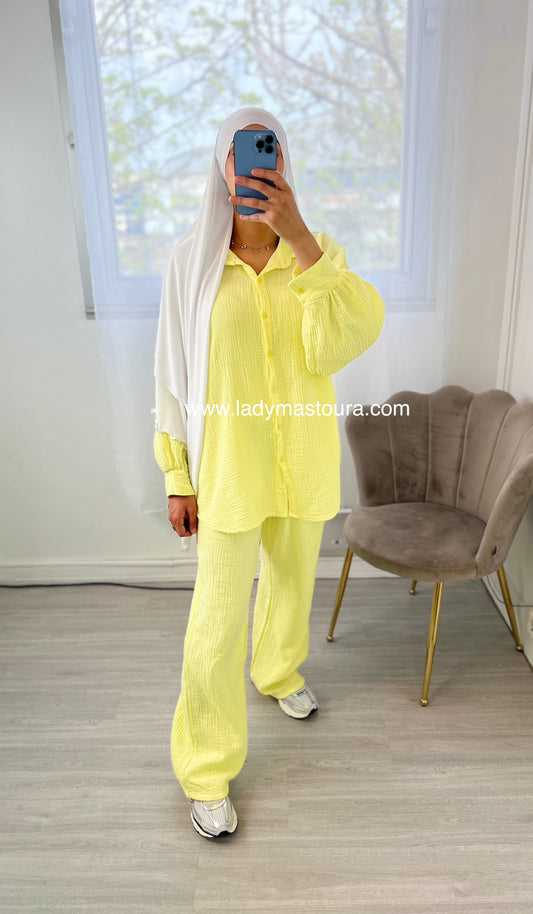 Ensemble Gaz de Coton - Jaune