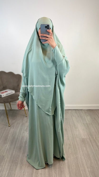 Ensemble Khimar + Abaya en jazz - (Plusieurs coloris)