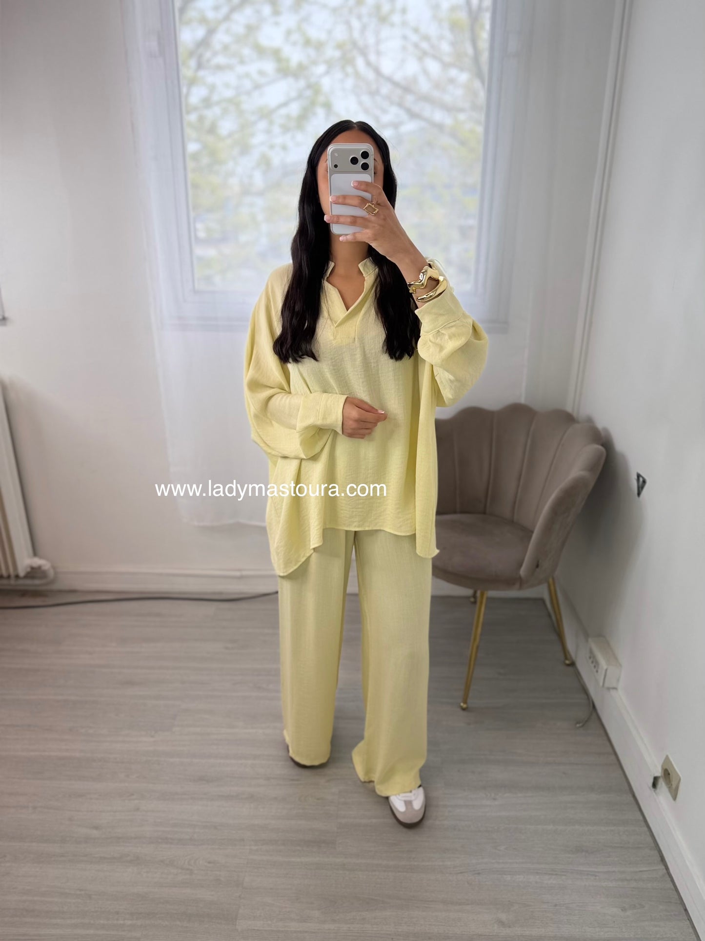 Ensemble Jamila - Jaune (Effet Lin)