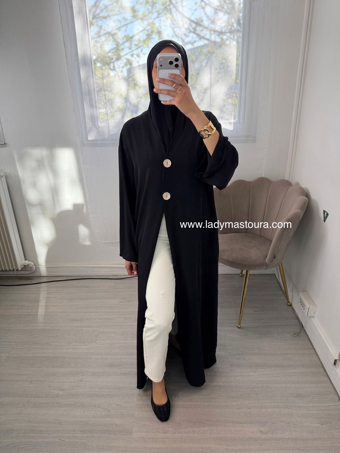 Kimono Halima - Noir - Qualité premium