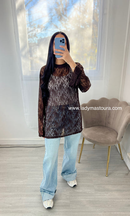 Haut dentelle oversize - Plusieurs coloris