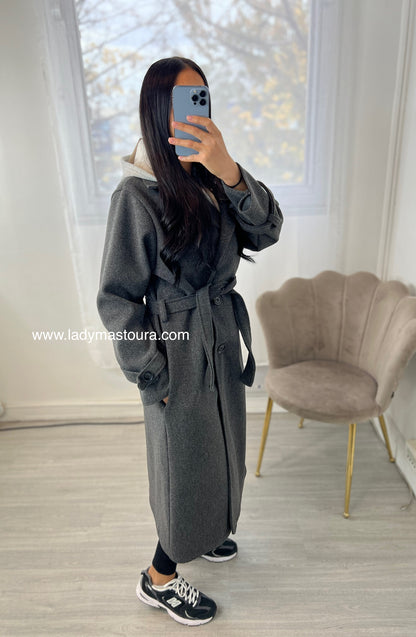 Manteau à capuche - Gris
